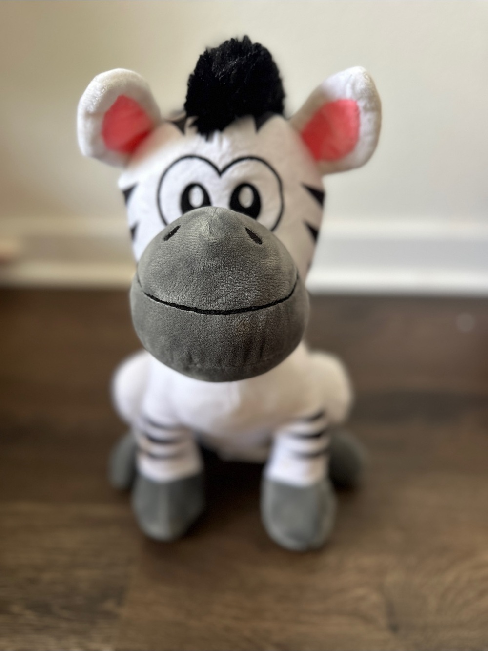 Fiesta Zebra Plush Toy - White, Black, Gray & Pink Accents